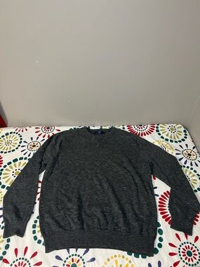 J. Crew Men’s Raglan Large Sweater Sweatshirt Heathered Gray Crewneck